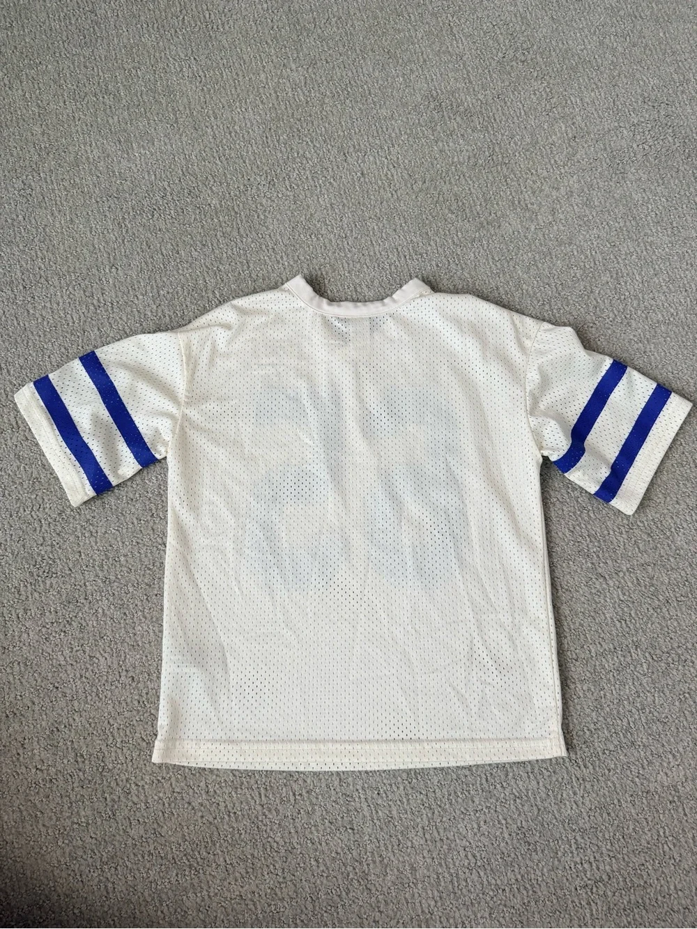 Carter's Cream Mesh Jersey Top with Blue '65' and Stripe Accents